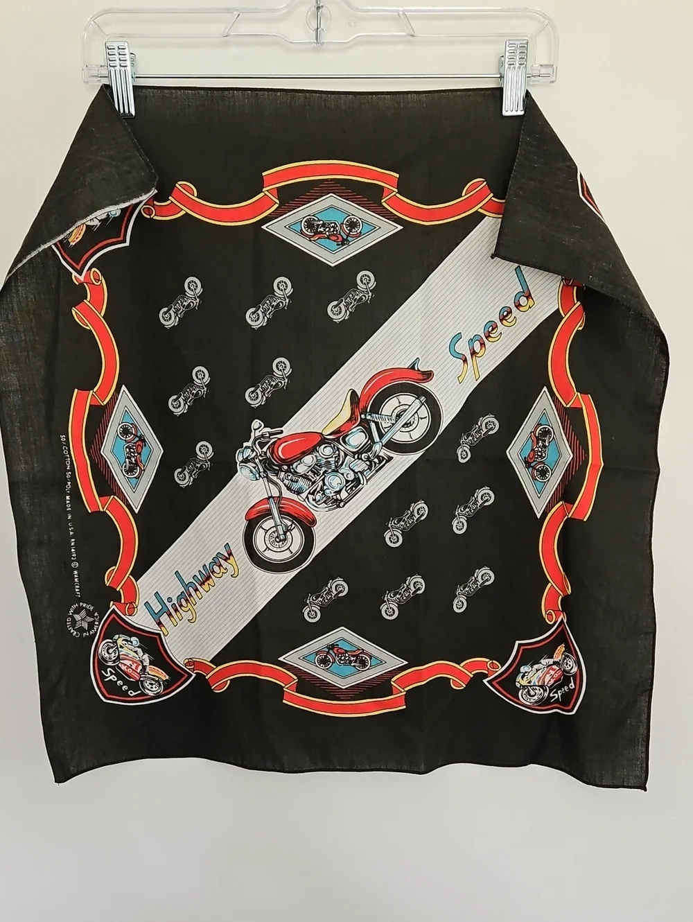 Vintage WamCraft Highway Speed Motorcycle Bandana USA